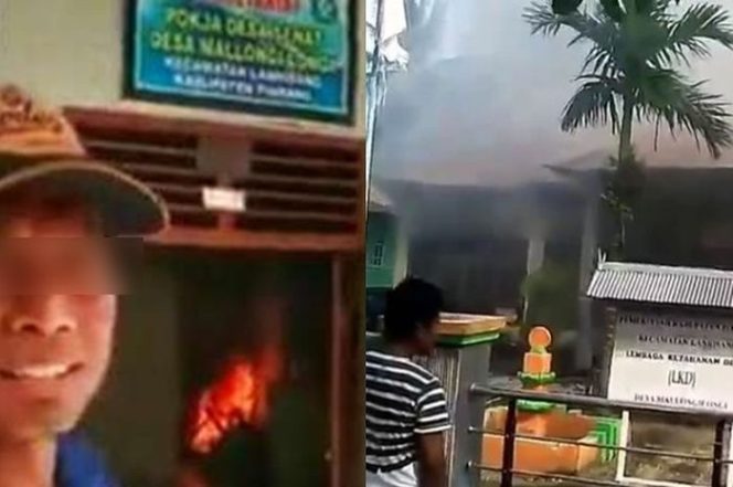 
 Live Streaming Bakar Kantor Desa Biar Presiden Jokowi Tahu
