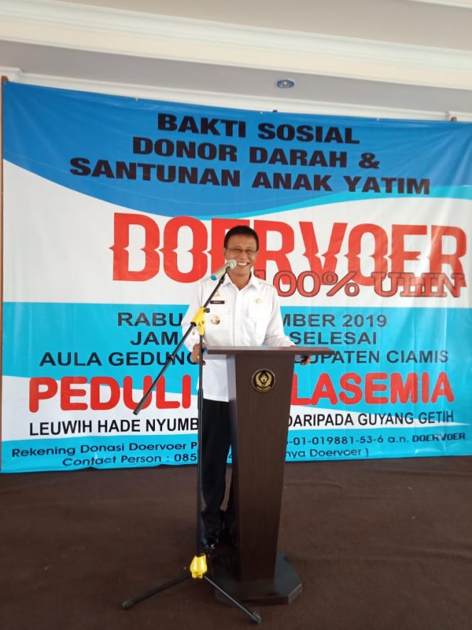 
 Bupati Ciamis Apresiasi Kegiatan Baksos dan Donor Darah Doervoer 100% Ulin