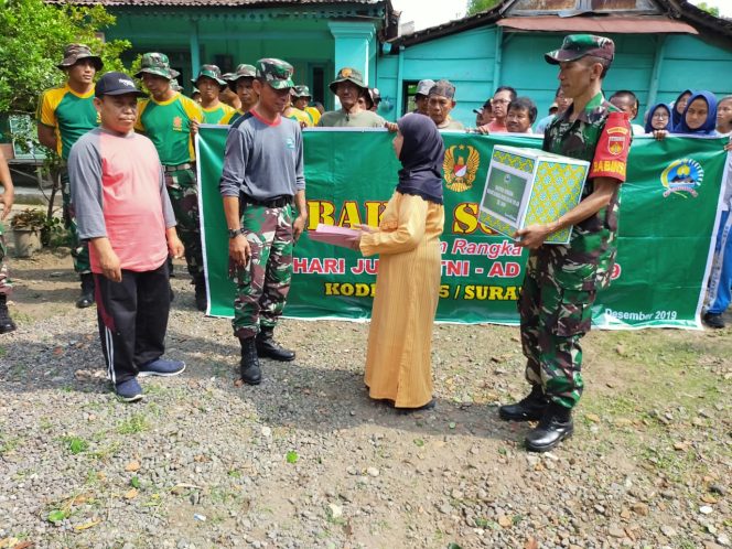 
 Maknai Hari Juang TNI AD, Koramil 03/Serengan Gelar Karya Bakti dan Bakti Sosial