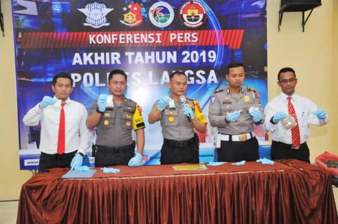 
 Akhir Tahun 2019, Polres Kota Langsa Gelar Konferensi Pers
