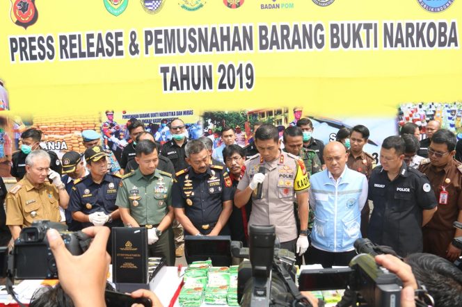 
 Pemusnahan Barang Bukti Hasil Dari Penindakan Tindak Pidana Lahgun Narkotika Dan Bahan Berbahaya Tahun 2019