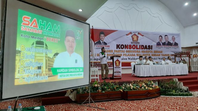 “Medan Beres” Jargon Hamdan Simbolon Saat Papar Visi Misi Dihadapan Kader Partai Gerindra