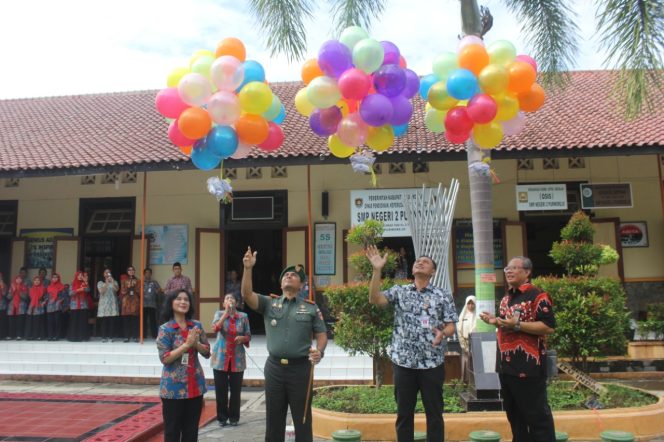 
 Dandim 0708/ Purworejo Hadiri Program Literasi Dan Launching Afirmasi di SLTP Negeri 2 Purworejo