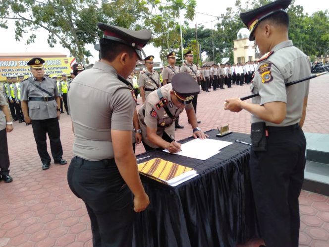 
 Kapolres Langsa Pimpin Sertijab di Mapolres