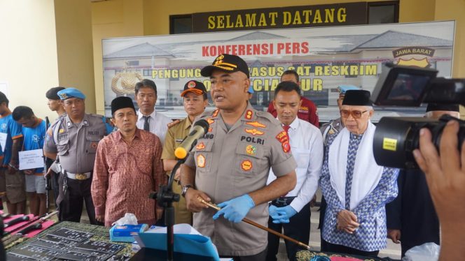 
 Polres Cianjur Polda Jabar Adakan Jumpa Pers Tindak Pidana Curat, Curas Dan Curanmor