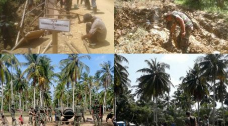 Teks: Serangkaian kegiatan fisik TMMD-107 Kodim 0104/Atim
