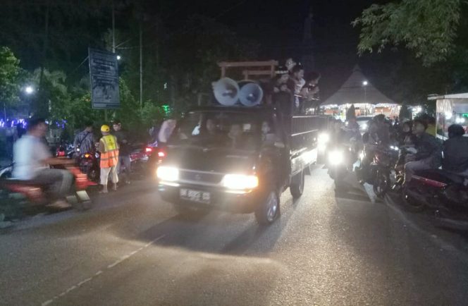 
 Meski Ditiadakan, Sejumlah Pick-Up Takbiran Keliling, Langsa Padat Merayap