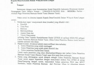 Teks : Surat Dinsos Langsa