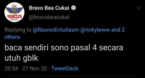 Akun twitter Bravo Bea Cukai /@bravobeacukai