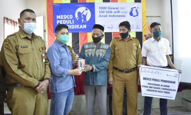 
 Donasi Gawai Medco E&P di Aceh Timur, Ringankan Beban Orangtua Siswa