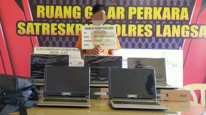 
 Maling Laptop di SMPN 3 Langsa Berhasil Diringkus Polisi