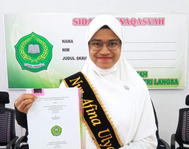 
 Membanggakan, Mahasiswi HKI IAIN Langsa Gunakan Bahasa Inggris pada Sidang Munaqasyah