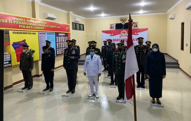 
 Peringatan Hari Bhayangkara Ke-75 Polres Langsa Terapkan Prokes
