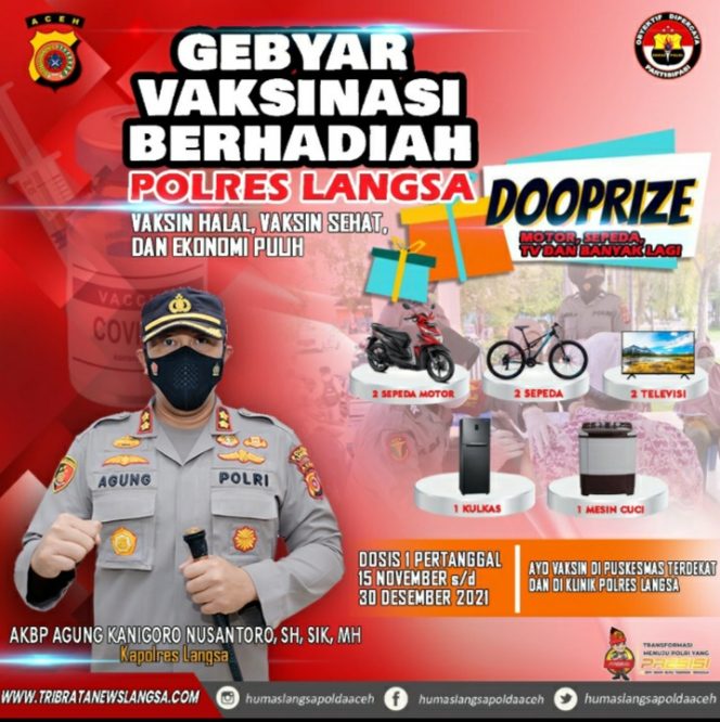 
 Mulai Hari ini, Vaksin di Langsa Berpeluang Doorprize