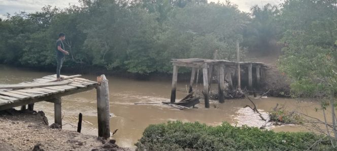 
 Titi di Gampong Jeungki Aceh Timur Putus Dihantam Banjir