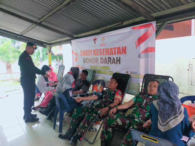 
 Brimob Aramiyah Donor 52 Kantong Darah Jelang HUT ke 78