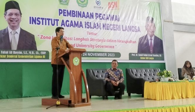 
 Irjen Kemenag RI Ajak IAIN Langsa Wujudkan Good University Governance