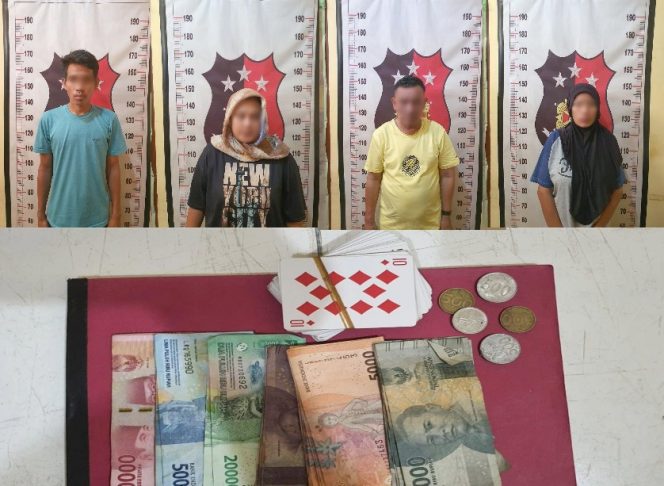 
 Empat Penjudi Ditangkap Polisi, Satu Diantaranya Oknum PNS