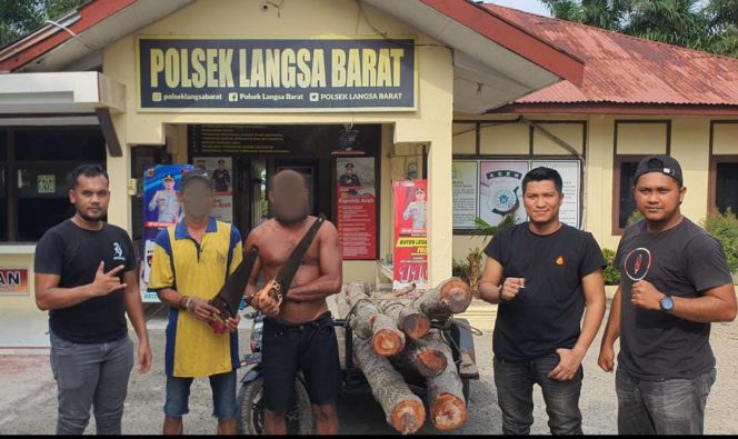 
 Polsek Langsa Barat Tangkap Dua Penebang Kayu Bakau