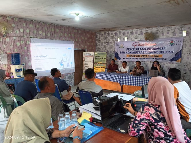 
 Pelatihan Sistem Administrasi dan Informasi Kependudukan di Gampong Paya Bili Dua.