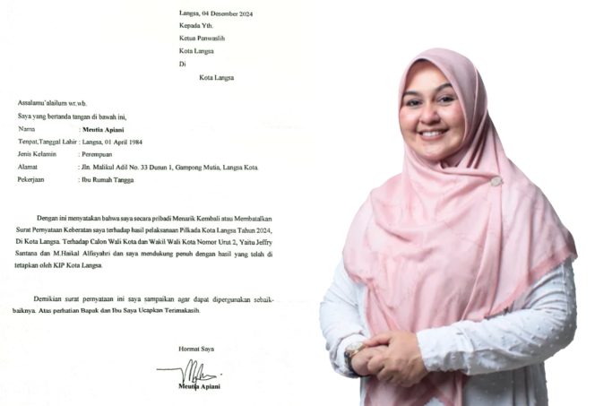 
 Calon Wakil Wali Kota 05 Pilkada Langsa Cabut Keberatan, Akui Kemenangan Jeffry-Haikal
