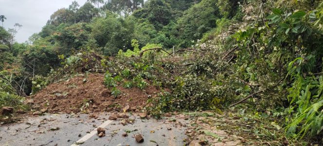 
 Longsor, Jalan Lintas Lokop-Pinding Lumpuh Total