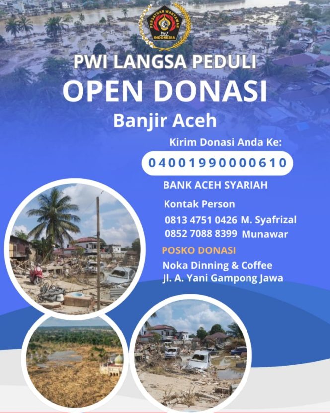 
 PWI Langsa Galang Donasi