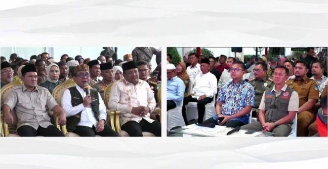 
 Tampilan layar video converence, Wali Kota Langsa Jeffry Sentana bersama Menteri PMK Pratikno.