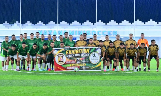 
 Laga Mini Soccer, Bhayangkara FC Polres Langsa Kontra Bank Aceh Berakhir Imbang
